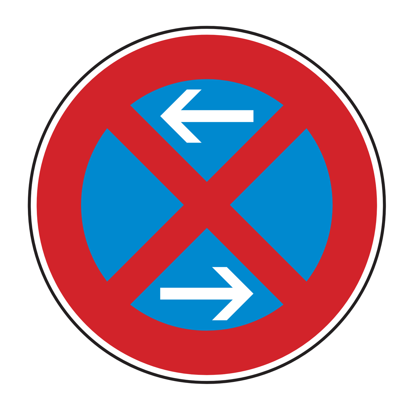 Verkehrszeichen "Absolutes Haltverbot Mitte (Aufstellung rechts)" - VZ 283-30