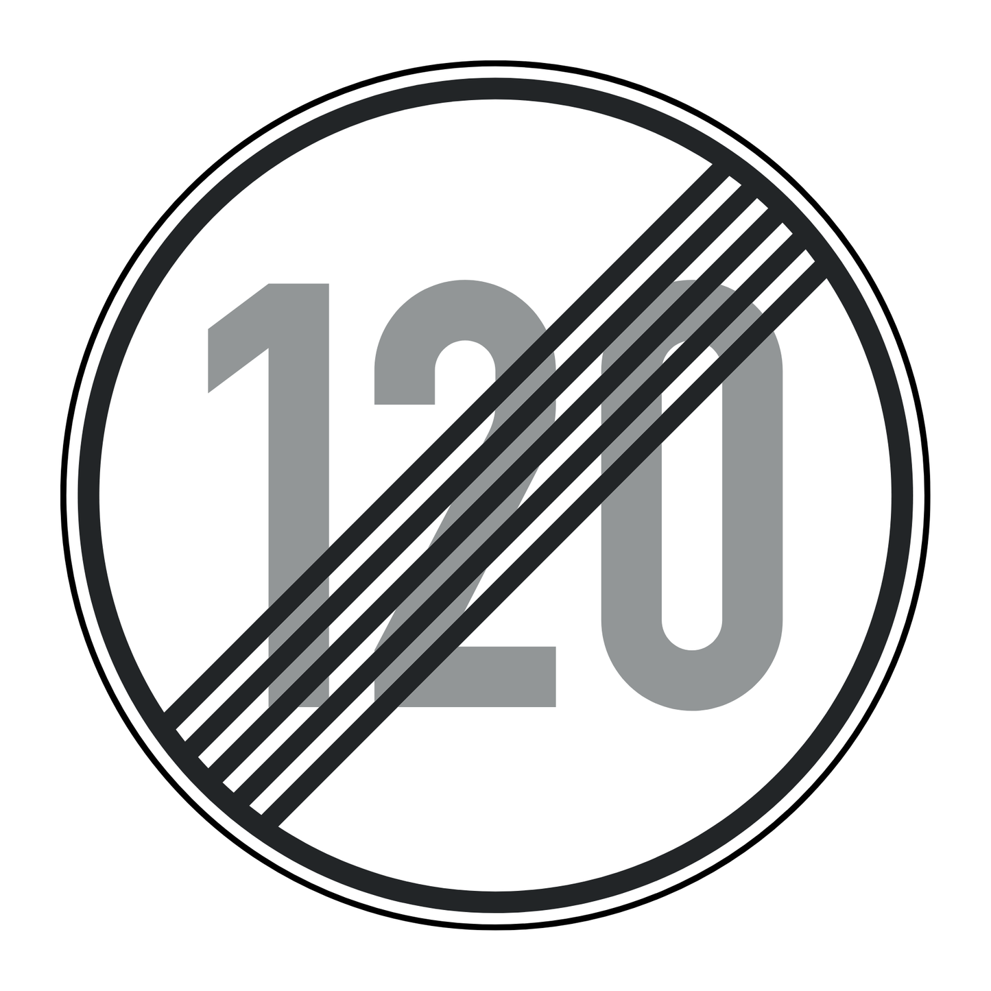 Verkehrszeichen "Ende der zulässigen Höchstgeschwindigkeit 120 km/h" - VZ 278-120