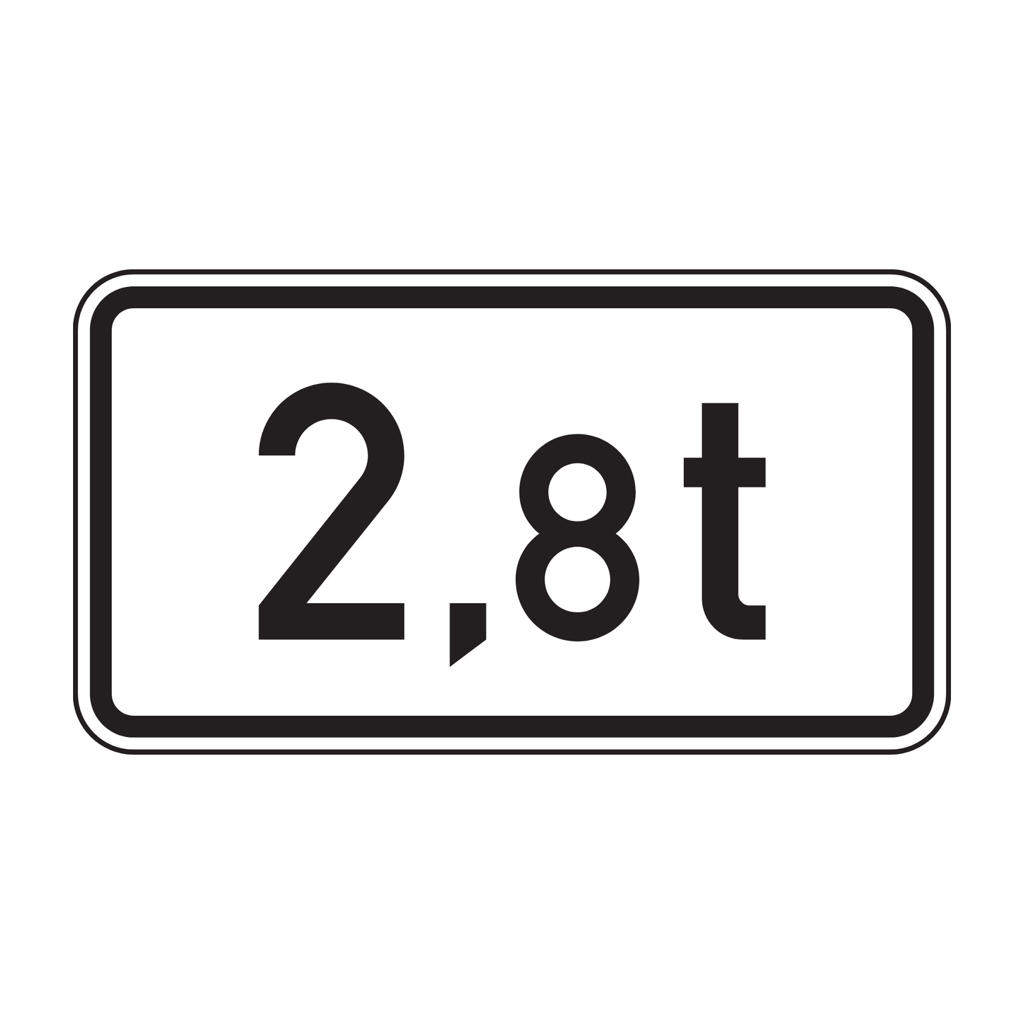 Verkehrszeichen "Massenangabe – 2,8t" – VZ 1060-33