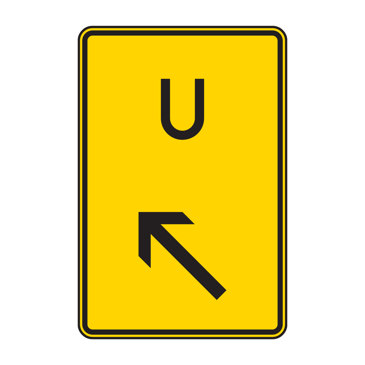 Verkehrszeichen "Ankündigung oder Fortsetzung der Umleitung, links einordnen" - VZ 455.1-22