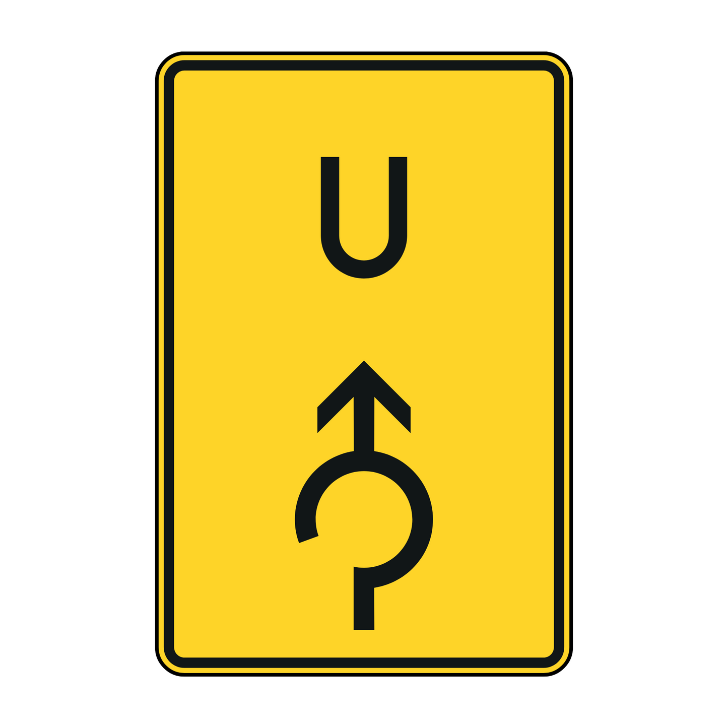 Verkehrszeichen "Ankündigung oder Fortsetzung der Umleitung, Kreisverkehr geradeaus" - VZ 455.1-31