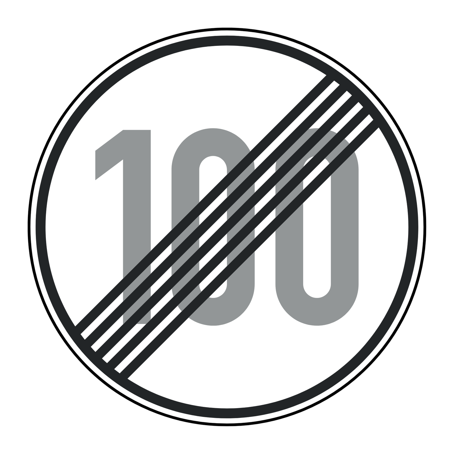Verkehrszeichen "Ende der zulässigen Höchstgeschwindigkeit 100 km/h" - VZ 278-100