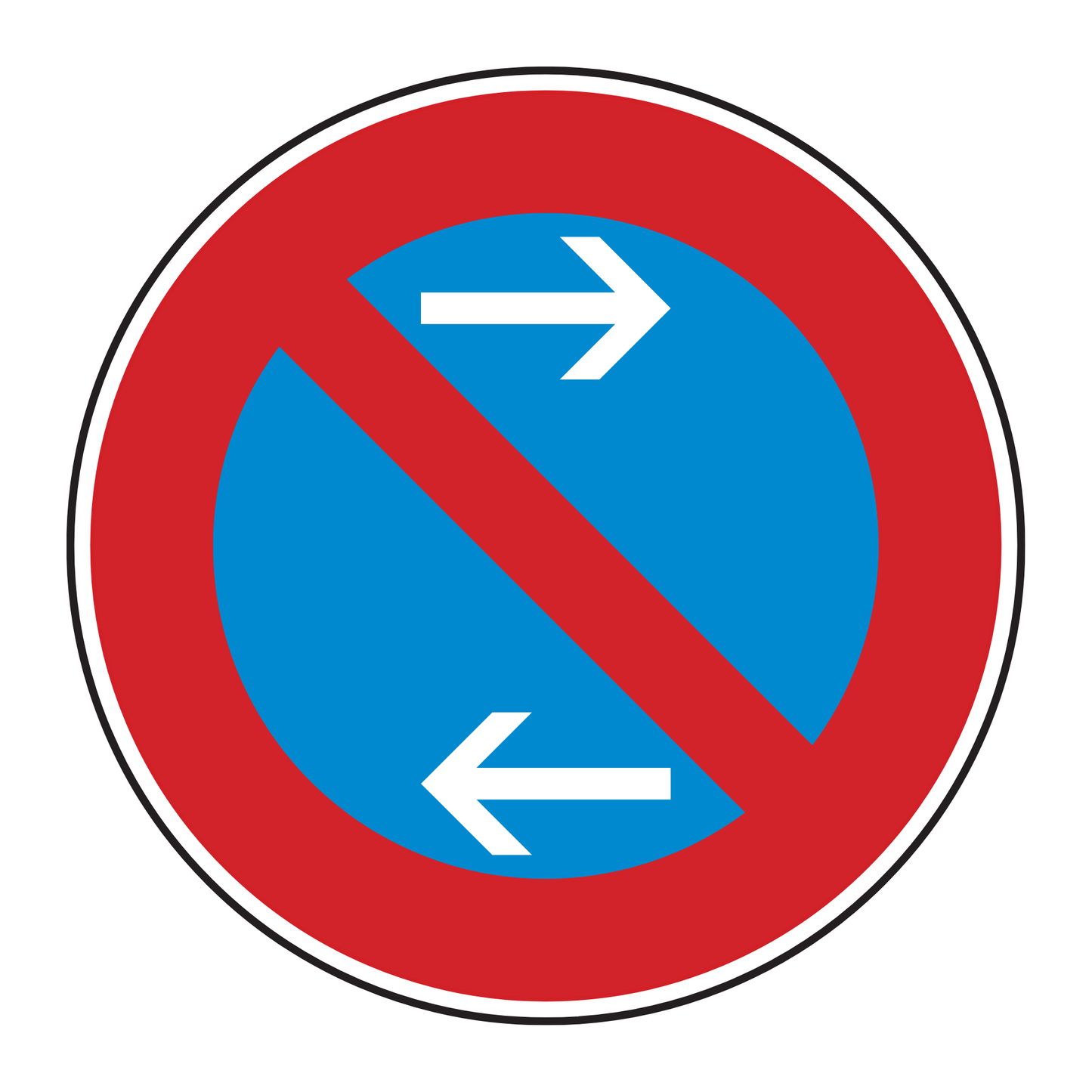 Verkehrszeichen "Eingeschränktes Haltverbot Mitte (Aufstellung links)" - VZ 286-30