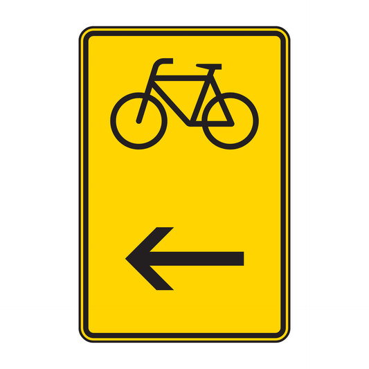 Verkehrszeichen 422-26 „Wegweiser für Radverkehr, hier links“ - VZ 422-16
