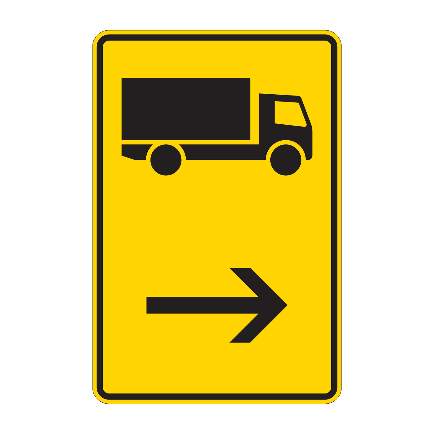 Verkehrszeichen „Wegweiser für KFZ mit einer zulässigen Gesamtmasse über 3,5t, hier rechts“ VZ - 422-20