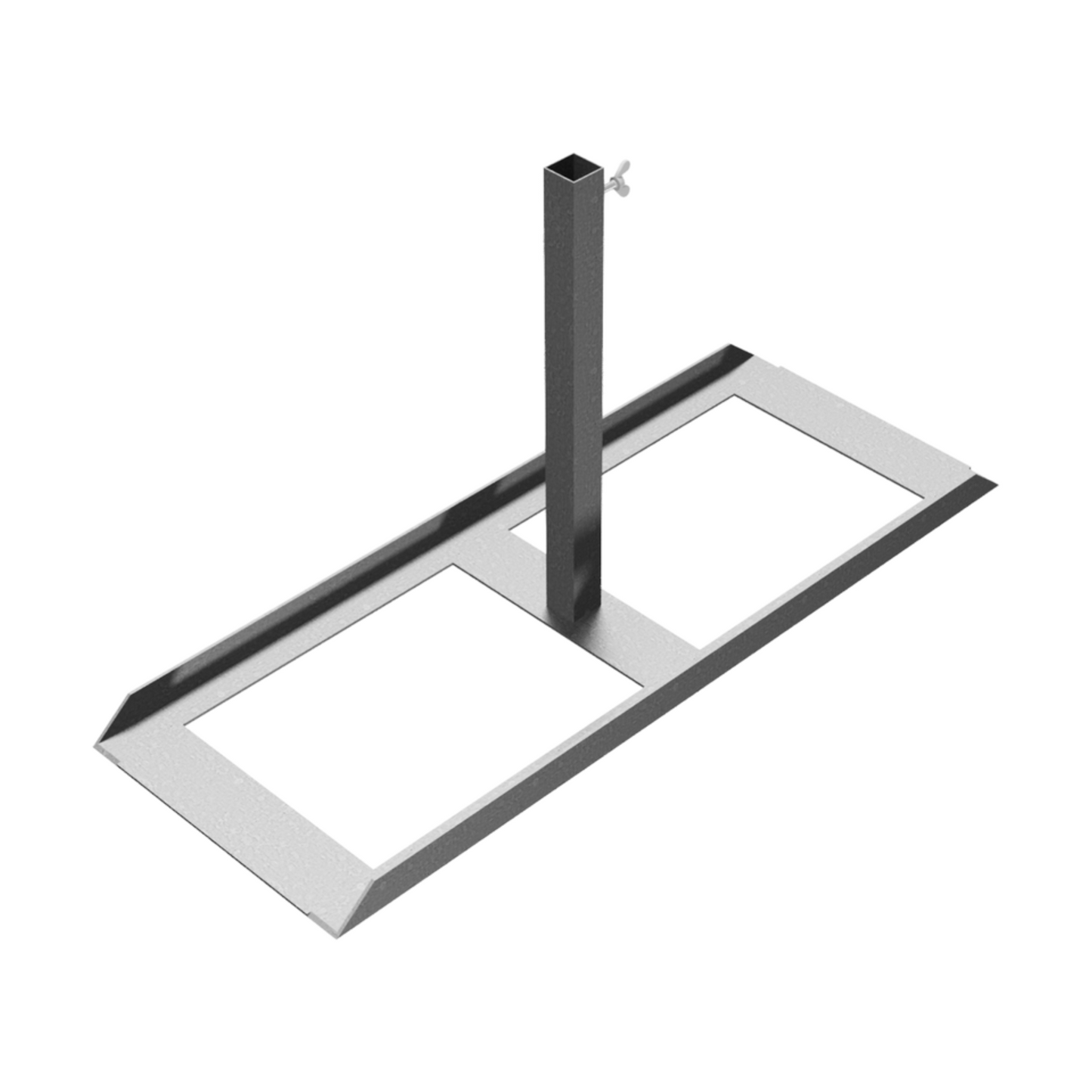 Schilderständer zur Aufnahme von 40 x 40 Schaftrohr Vorrichtung für 4 Fußplatten