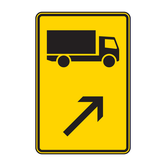 Verkehrszeichen „Wegweiser für KFZ mit einer zulässigen Gesamtmasse über 3,5 t, recht einordnen“ - VZ 422-21
