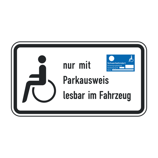 Verkehrszeichen "nur mit Parkausweis lesbar im Fahrzeug" – VZ 2411