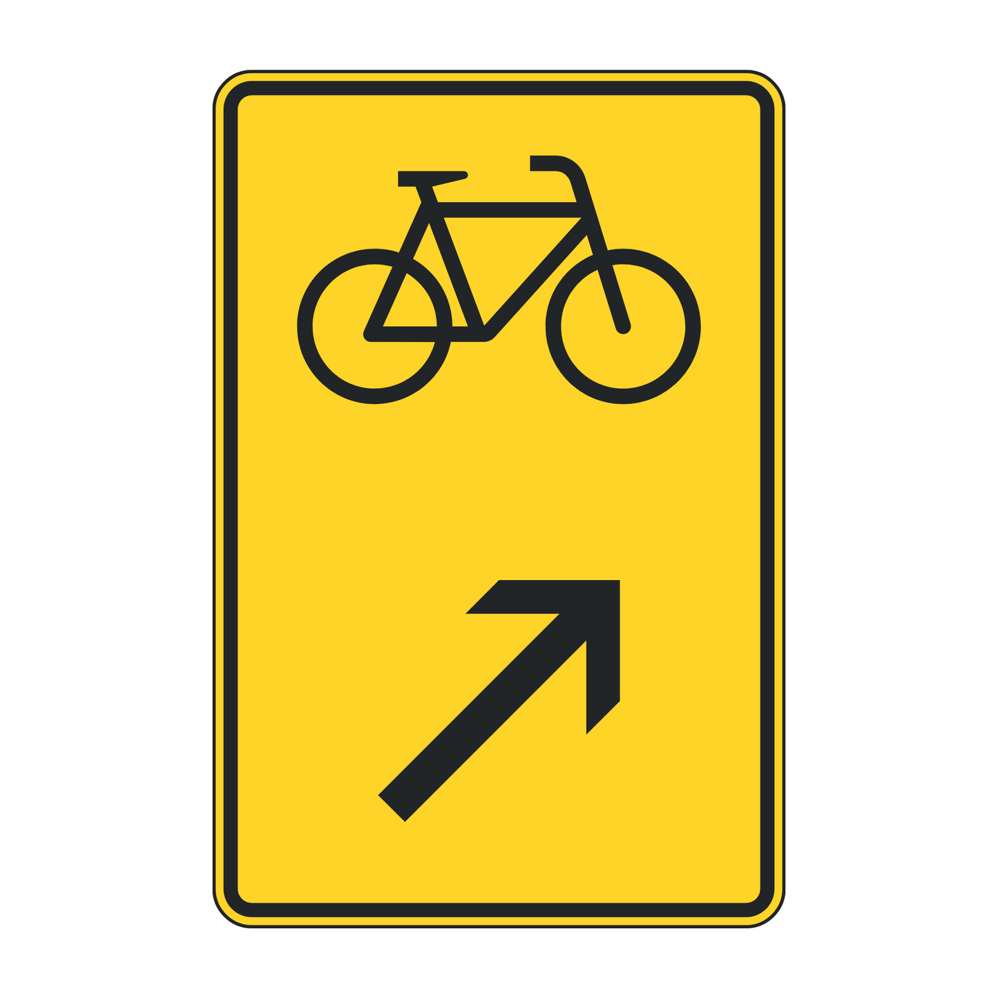 Verkehrszeichen „Wegweiser für Radverkehr rechts einordnen“ – VZ 422-27