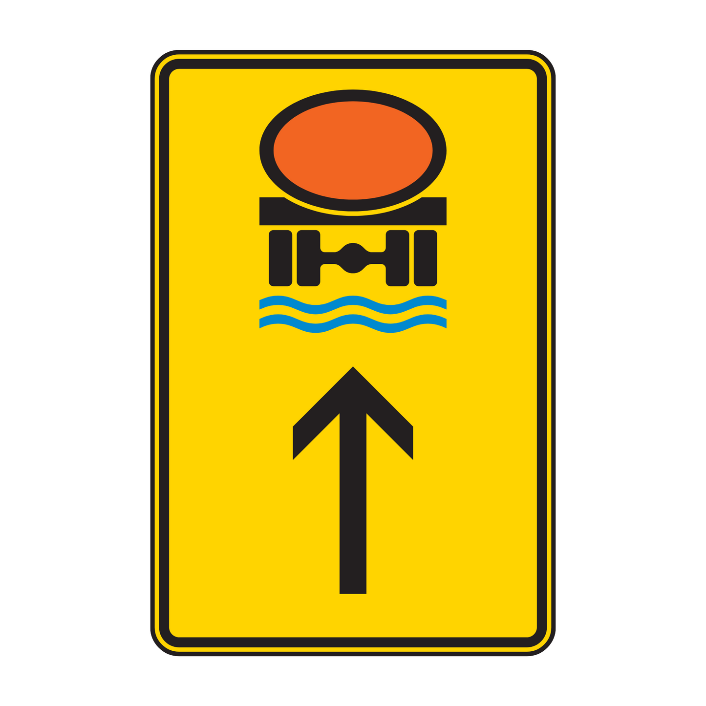 Verkehrszeichen „Wegweiser für Fahrzeuge mit wassergefährdender Ladung, geradeaus“ – VZ 422-34
