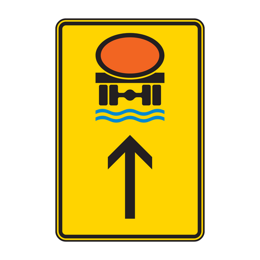 Verkehrszeichen „Wegweiser für Fahrzeuge mit wassergefährdender Ladung, geradeaus“ – VZ 422-34