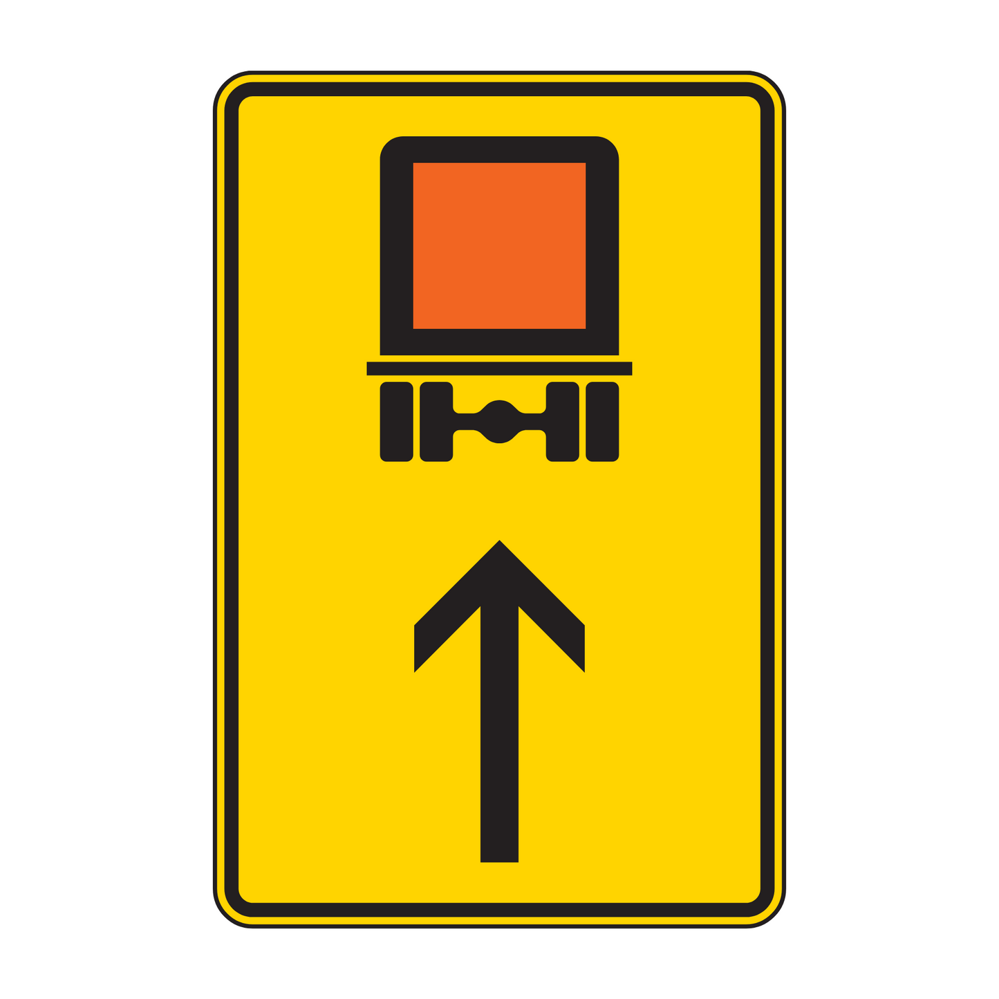 Verkehrszeichen „Wegweiser für kennzeichnungspflichtige Fahrzeuge mit gefährlichen Gütern, geradeaus“ – VZ 422-32