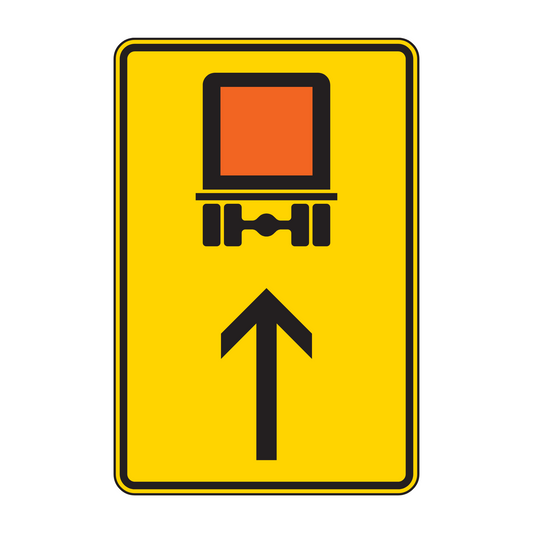 Verkehrszeichen „Wegweiser für kennzeichnungspflichtige Fahrzeuge mit gefährlichen Gütern, geradeaus“ – VZ 422-32