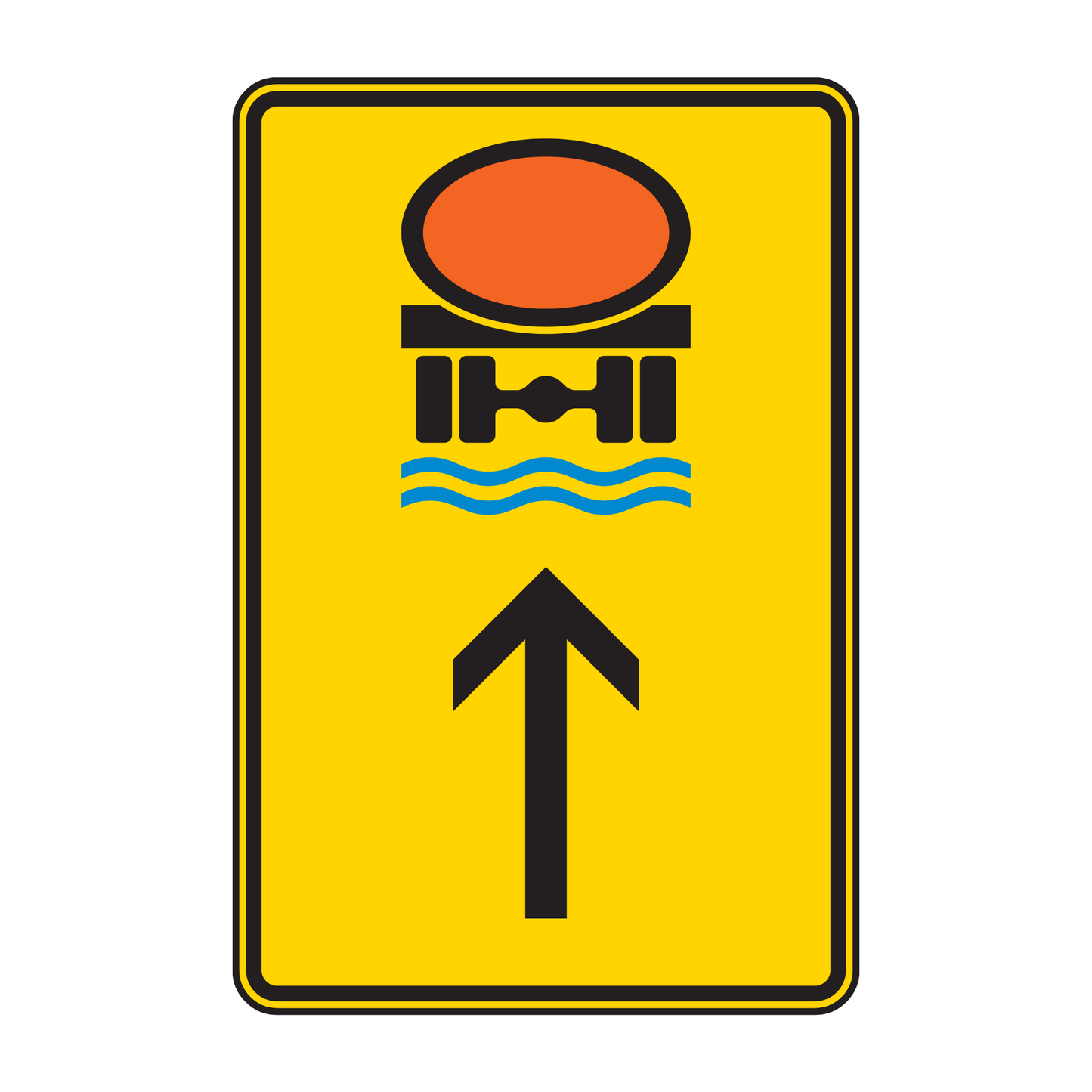 Verkehrszeichen „Wegweiser für Fahrzeuge mit wassergefährdender Ladung, geradeaus“ – VZ 422-34