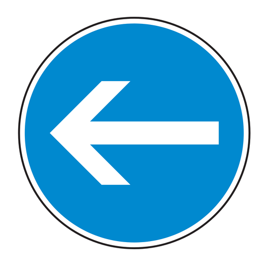 Verkehrszeichen "Vorgeschriebene Fahrtrichtung hier links" - VZ 211-10