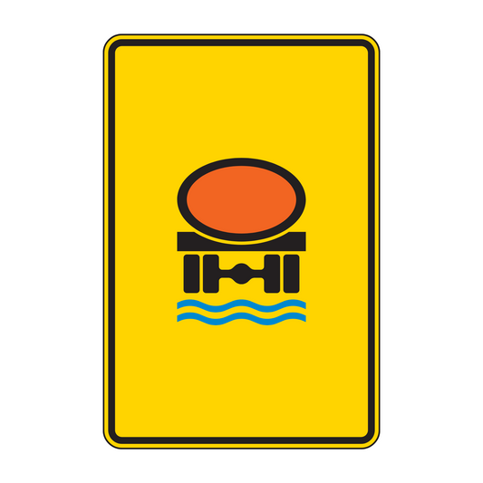Verkehrszeichen „Vorwegweiser für Fahrzeuge mit wassergefährdender Ladung, ohne Pfeilsymbol“ – VZ 442-52