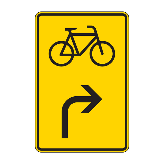 Verkehrszeichen „Vorwegweiser für Radverkehr rechtsweisend“ – VZ 442-23