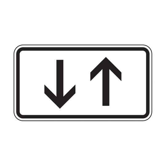 Verkehrszeichen "Beide Richtungen, zwei gegengerichtete senkrechte Pfeile" – VZ 1000-31