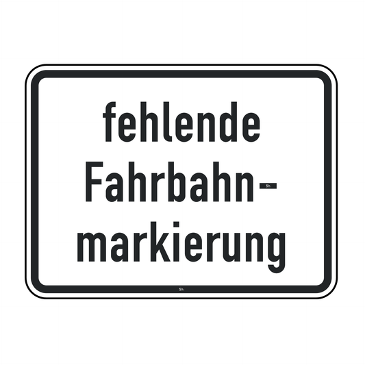 Verkehrszeichen "Fehlende Fahrbahnmarkierung" – VZ 1007-39