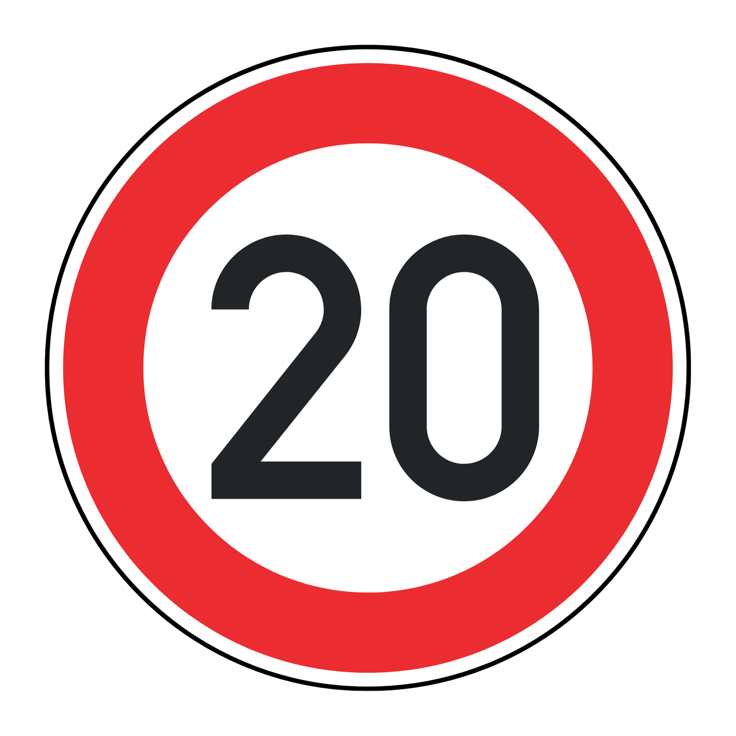 Verkehrszeichen "Zulässige Höchstgeschwindigkeit 20 km/h" - VZ 274-20