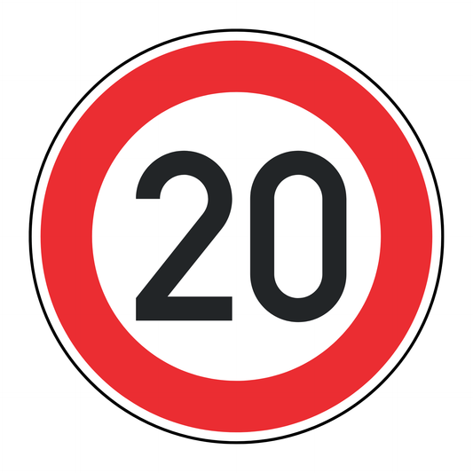 Verkehrszeichen "Zulässige Höchstgeschwindigkeit 20 km/h" - VZ 274-20