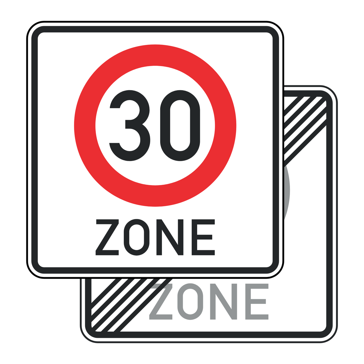 Verkehrszeichen "Tempo 30-Zone doppelseitig" - VZ 274.1-40