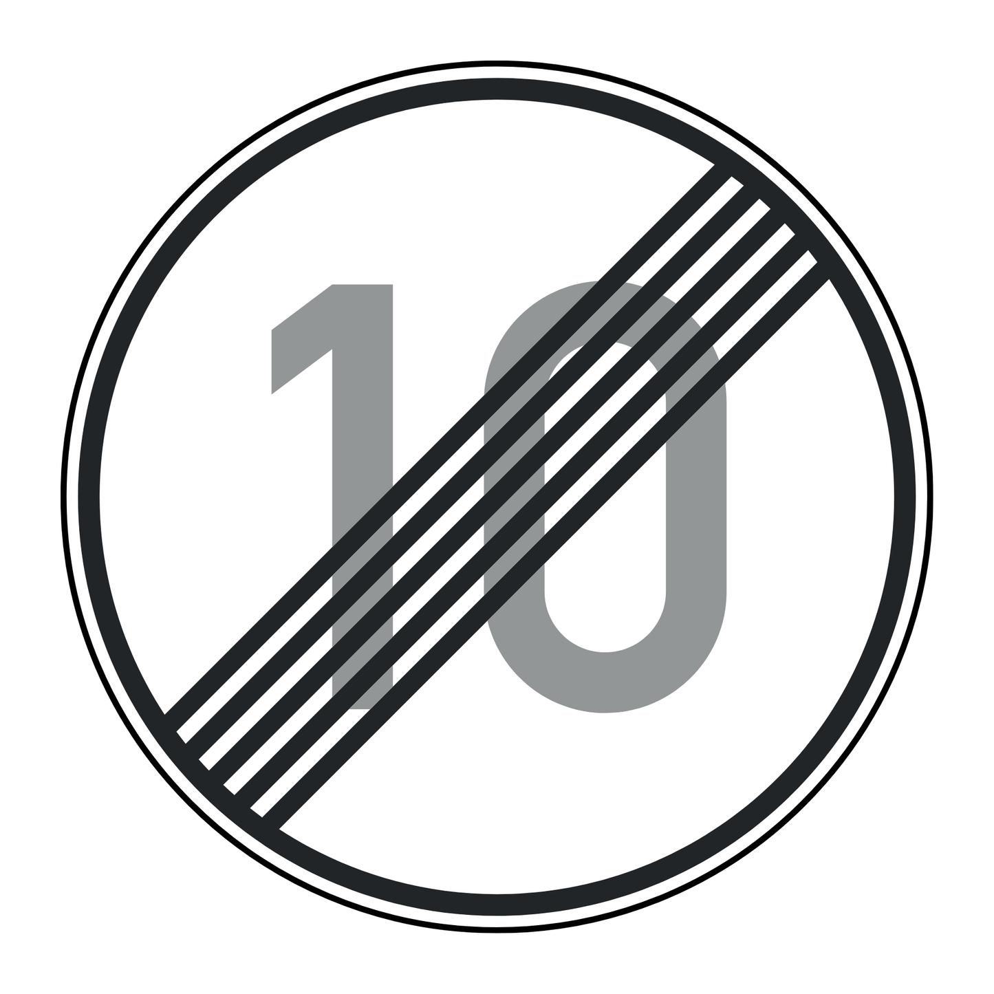 Verkehrszeichen "Ende der zulässigen Höchstgeschwindigkeit 10 km/h" - VZ 278-10