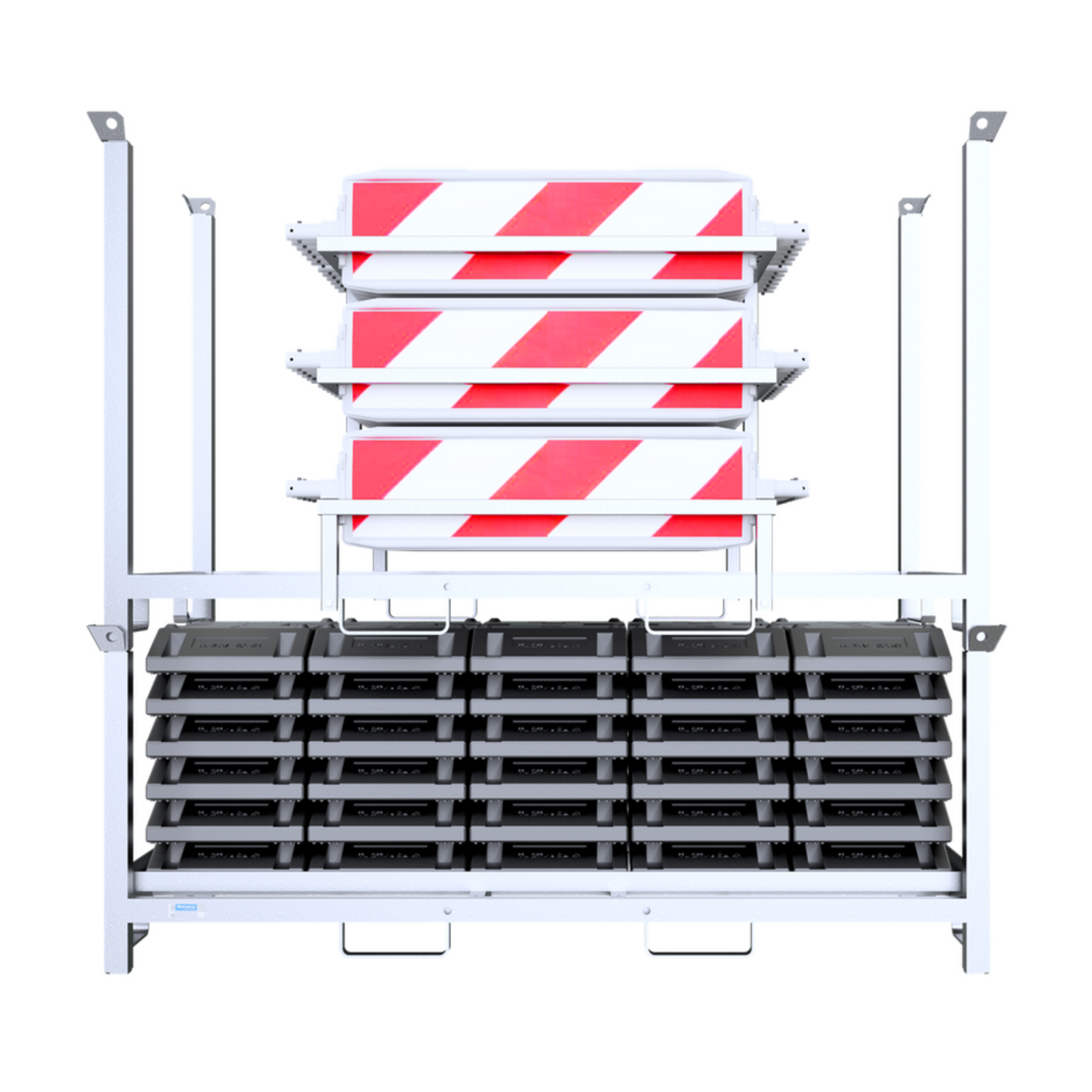 Lager- und Transportpalette für 30 Fußplatten