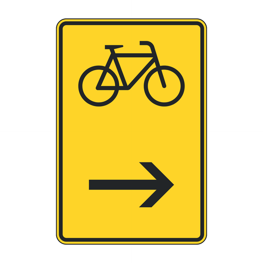 Verkehrszeichen 422-26 „Wegweiser für Radverkehr, hier rechts“ - VZ 422-26