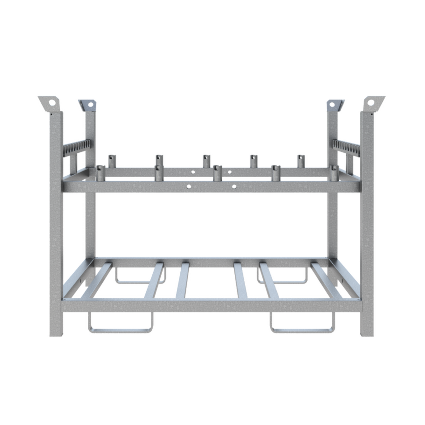 Lager- und Transportpalette für 10 Baken, Fußplatten und Lampen