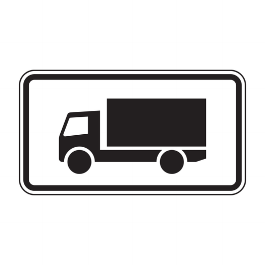 Verkehrszeichen "KFZ mit einer zulässigen Gesamtmasse über 3,5t, einschließlich ihrer Anhänger und Zugmaschinen, ausgenommen Pkw und Kraftomnibusse" – VZ 1010-51