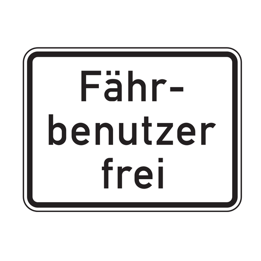 Verkehrszeichen "Fährbenutzer frei" – VZ 1028-34