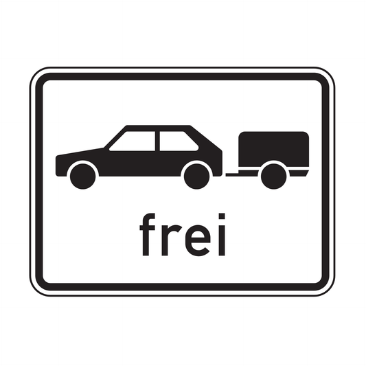 Verkehrszeichen "Personenkraftwagen mit Anhänger frei" – VZ 1024-11
