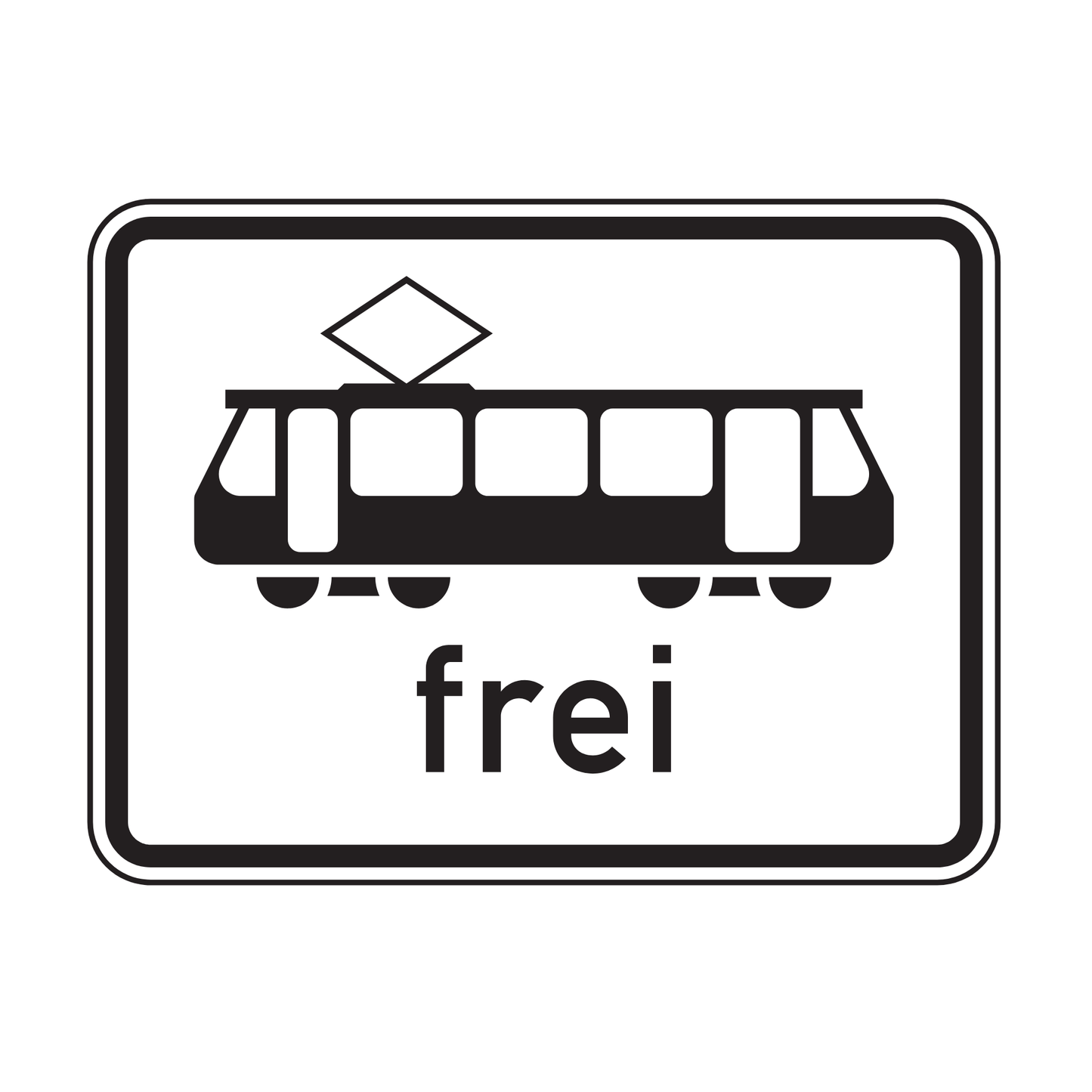 Verkehrszeichen "Straßenbahnen frei" – VZ 1024-16