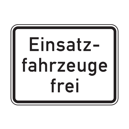 Verkehrszeichen "Einsatzfahrzeuge frei" – VZ 1026-33