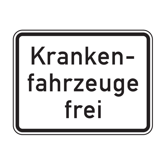 Verkehrszeichen "Krankenfahrzeuge frei" – VZ 1026-34
