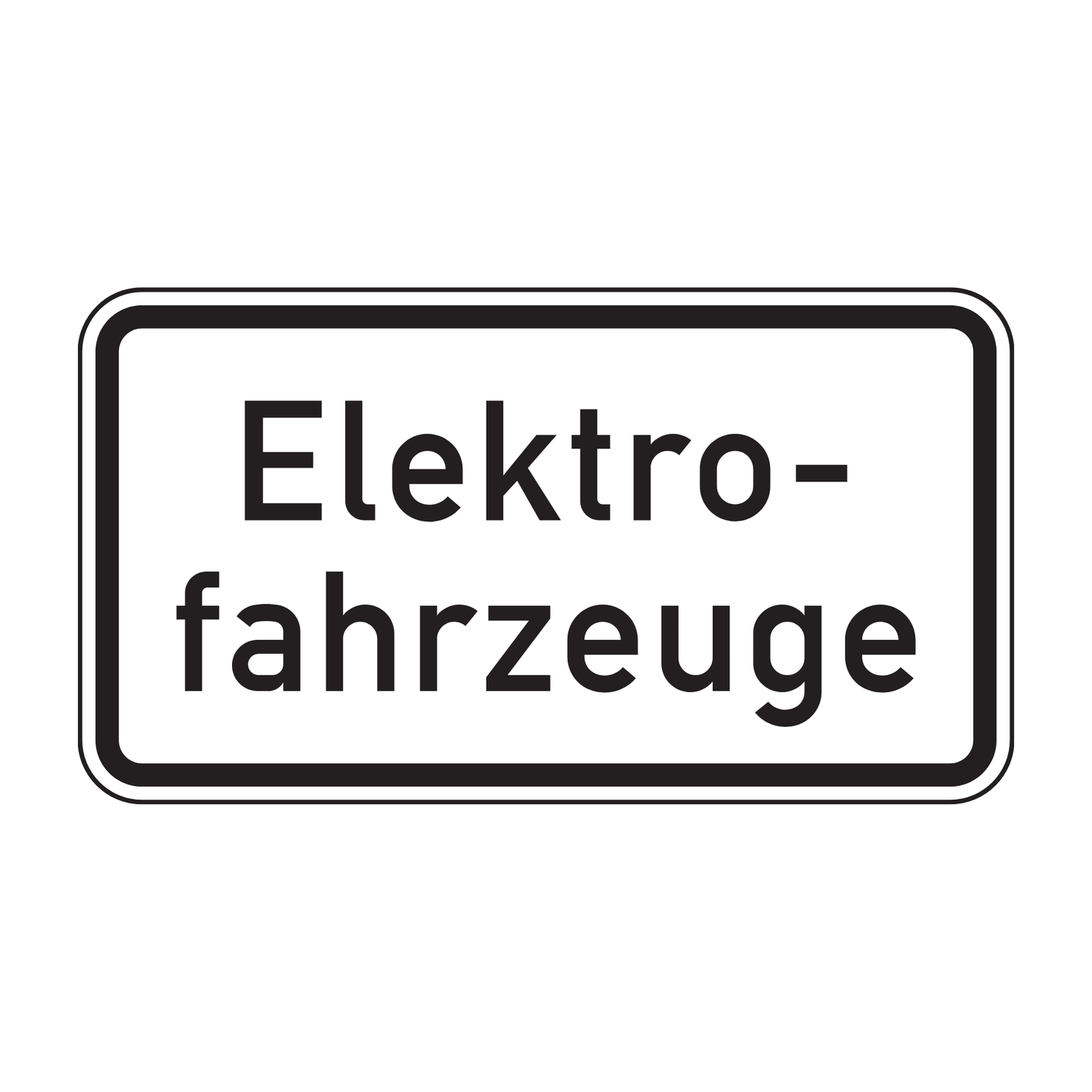 Verkehrszeichen "Elektrofahrzeuge" – VZ 1050-33