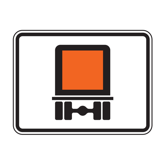 Verkehrszeichen "Nur kennzeichnungspflichtige Kraftfahrzeuge mit gefährlichen Gütern" – VZ 1052-30