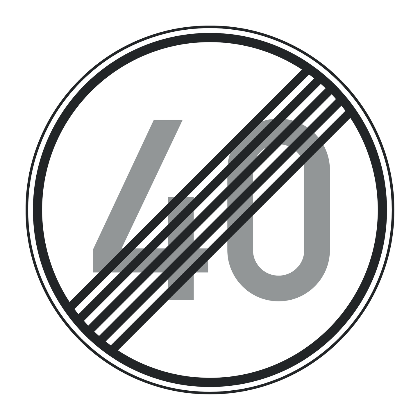 Verkehrszeichen "Ende der zulässigen Höchstgeschwindigkeit 40 km/h" - VZ 278-40