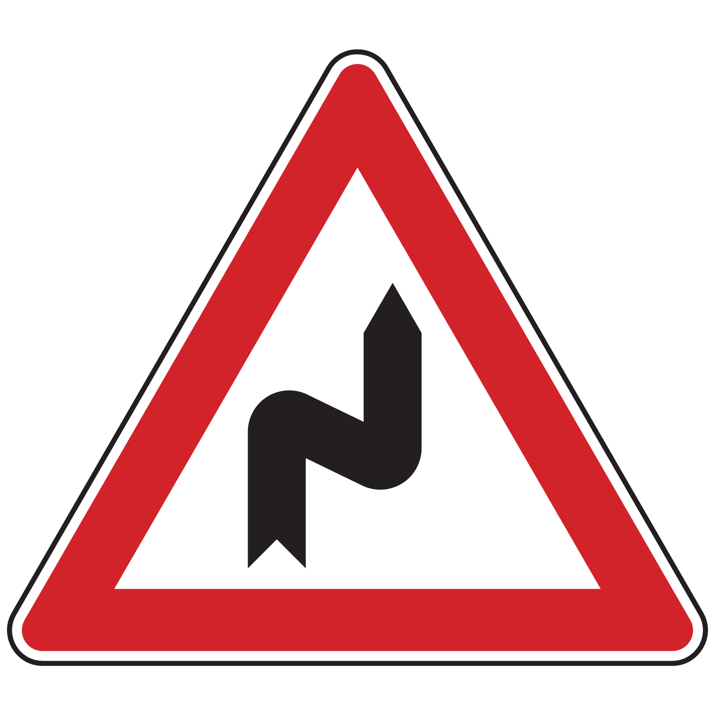 Verkehrszeichen "Doppelkurze, zunächst rechts " - VZ 105-20