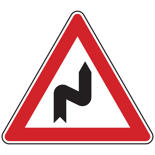 Verkehrszeichen "Doppelkurze, zunächst rechts " - VZ 105-20