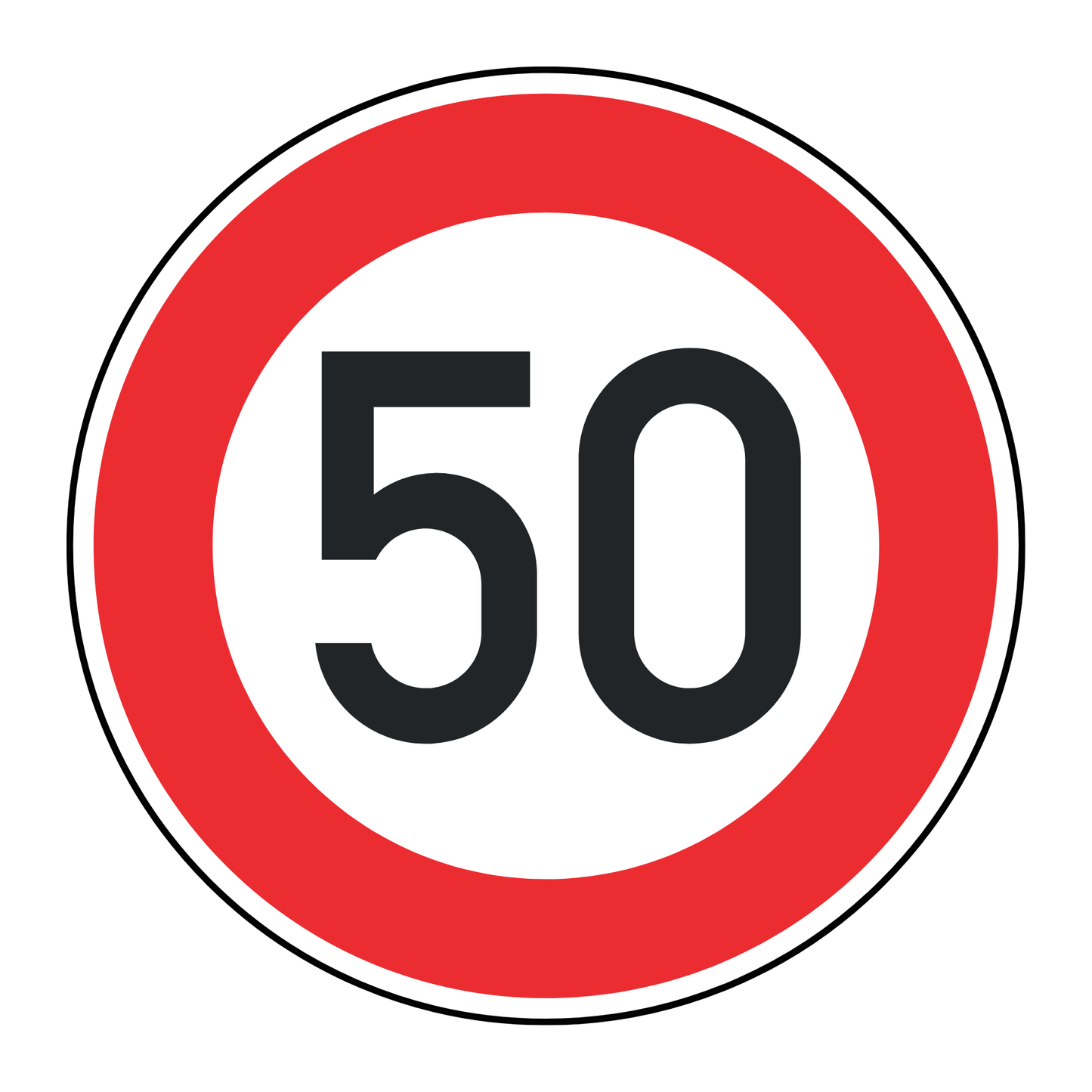 Verkehrszeichen "Zulässige Höchstgeschwindigkeit 50 km/h" - VZ 274-50