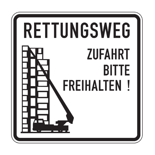 Verkehrszeichen "Rettungsweg Zufahrt bitte freihalten" – VZ 2441