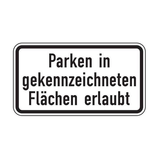 Verkehrszeichen "Parken in gekennzeichneten Flächen erlaubt" – VZ 1053-30