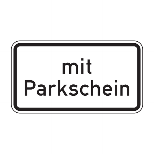 Verkehrszeichen "Mit Parkschein" – VZ 1053-31