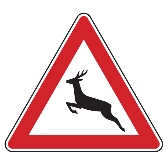 Verkehrszeichen "Wildwechsel, Aufstellung rechts" - VZ 142-10