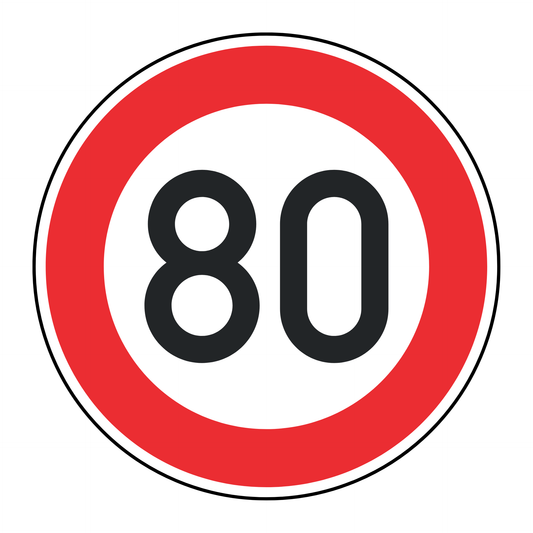 Verkehrszeichen "Zulässige Höchstgeschwindigkeit 80 km/h" - VZ 274-80