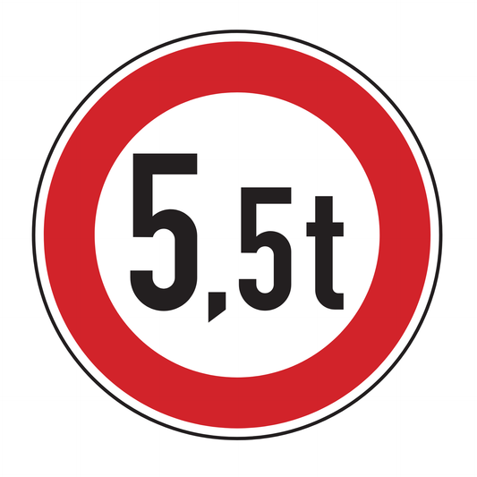 Verkehrszeichen "Verbot für Fahrzeuge über angegebene tatsächliche Masse" - VZ 262